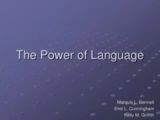 the power of language