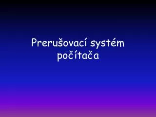 preru ovac syst m po ta a