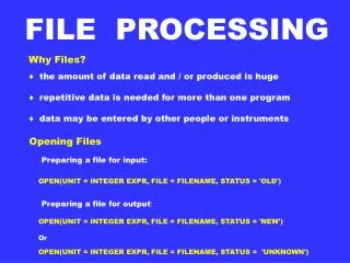 Why Files?