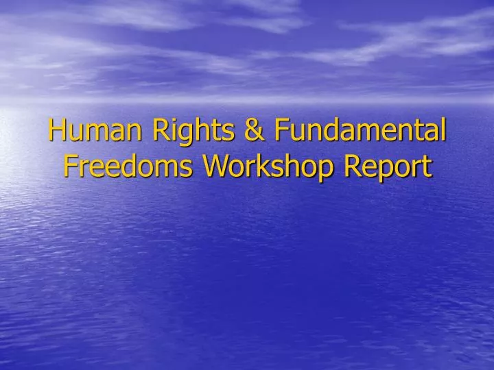 human rights fundamental freedoms workshop report