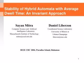 Stability of Hybrid Automata with Average Dwell Time: An Invariant Approach