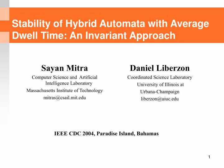 stability of hybrid automata with average dwell time an invariant approach