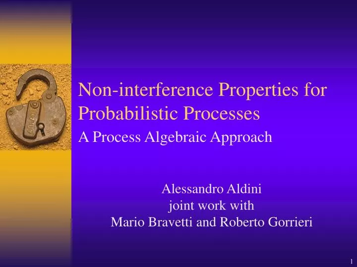 non interference properties for probabilistic processes