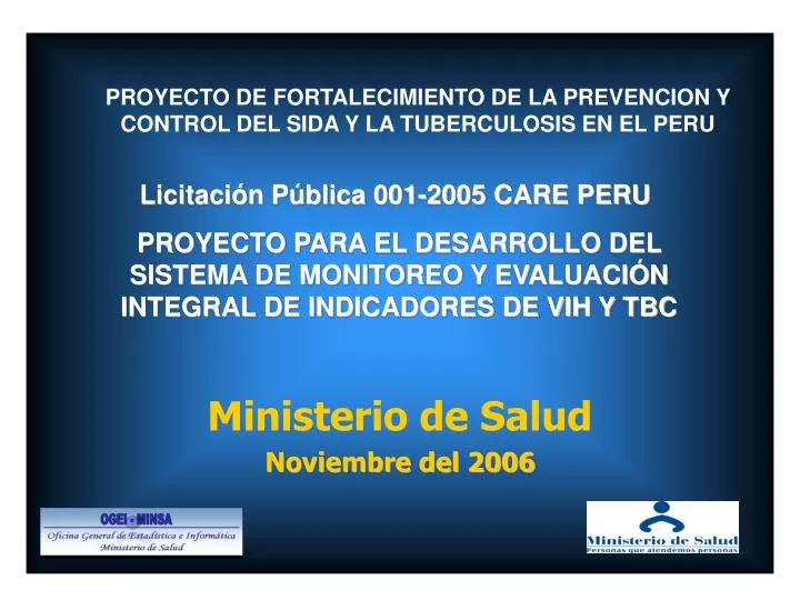 ministerio de salud noviembre del 2006