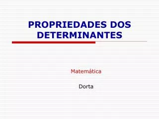 propriedades dos determinantes