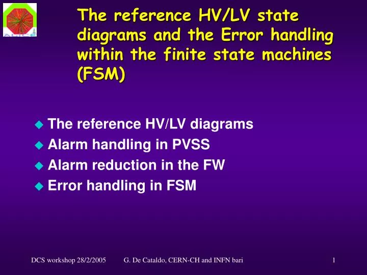 the reference hv lv state diagrams and the error handling within the finite state machines fsm