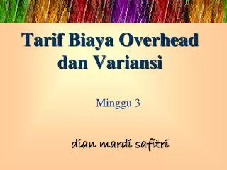 tarif biaya overhead dan variansi