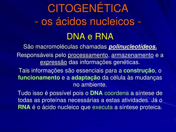 citogen tica os cidos nucleicos