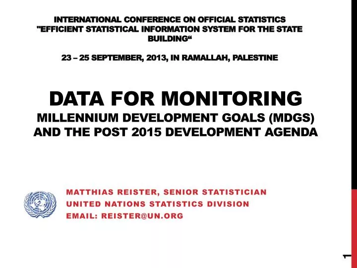 matthias reister senior statistician united nations statistics division email reister@un org
