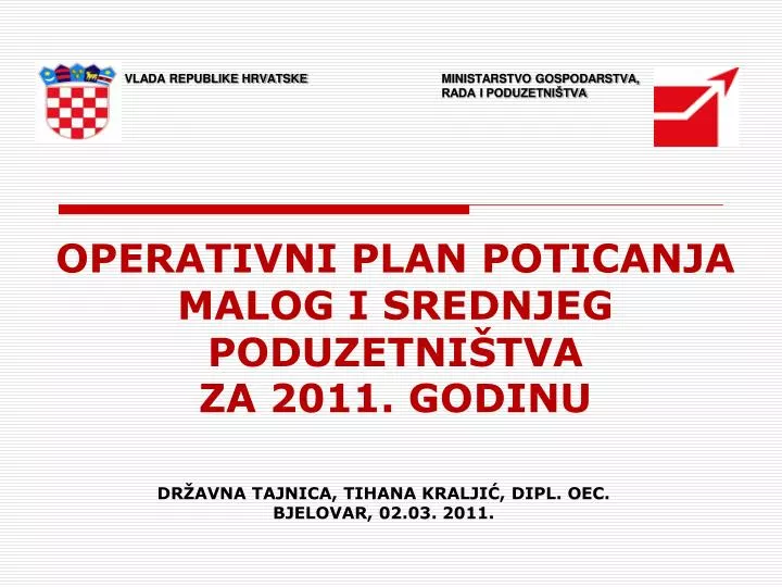 operativni plan poticanja malog i srednjeg poduzetni tva za 2011 godinu