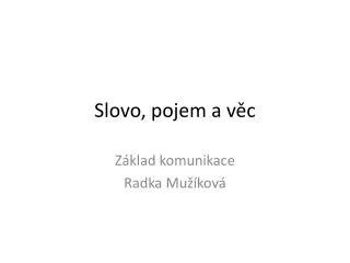slovo pojem a v c