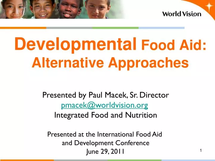 developmental food aid alternative approaches