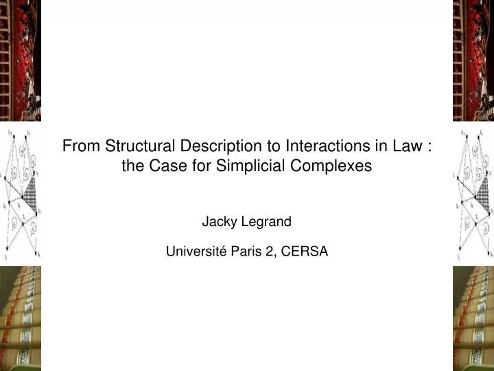 from structural description to interactions in law the case for simplicial complexes