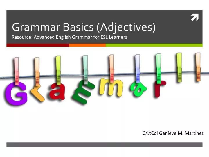 grammar basics adjectives