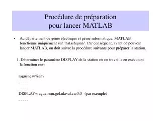 proc dure de pr paration pour lancer matlab