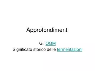 approfondimenti