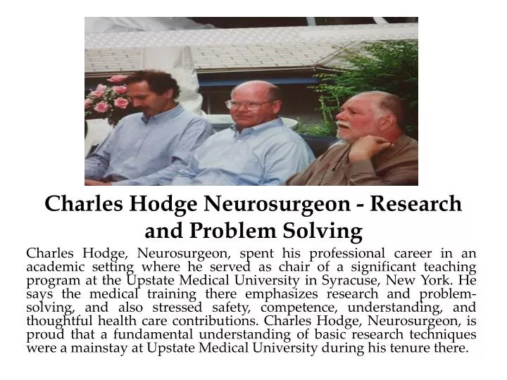 charles hodge neurosurgeon research and problem solving