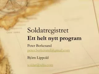 soldatregistret ett helt nytt program