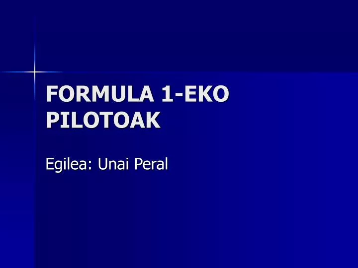 formula 1 eko pilotoak