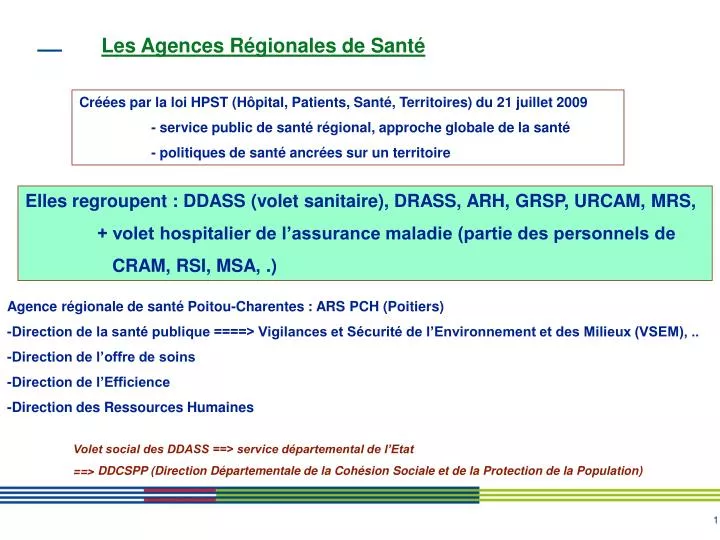 PPT - Les Agences Régionales De Santé PowerPoint Presentation, Free ...