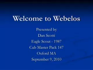 Welcome to Webelos