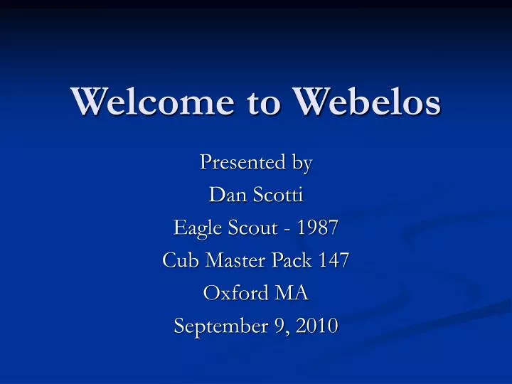 welcome to webelos
