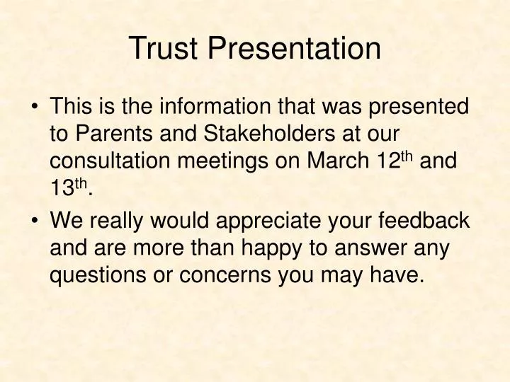 trust presentation