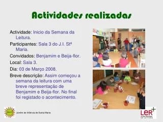 actividades realizadas