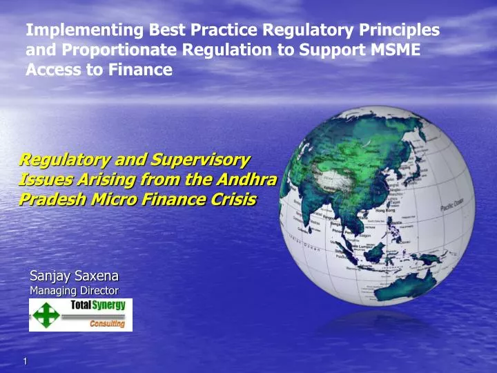 regulatory and supervisory issues arising from the andhra pradesh micro finance crisis