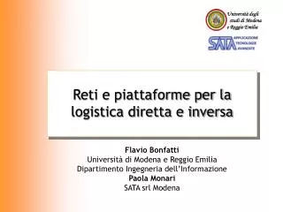reti e piattaforme per la logistica diretta e inversa