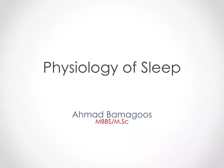 physiology of sleep