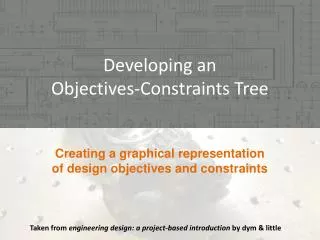 Developing an Objectives-Constraints Tree