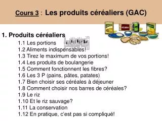 cours 3 les produits c r aliers gac