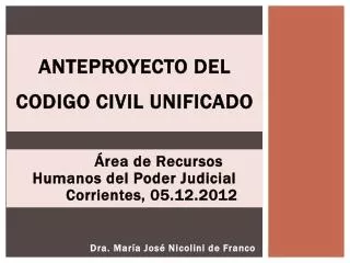 anteproyecto del codigo civil unificado