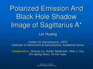 Polarized Emission And Black Hole Shadow Image of Sagittarius A*