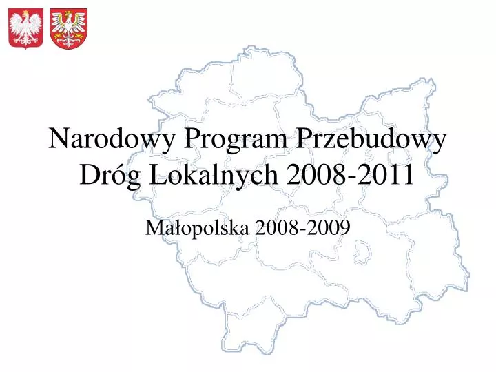 narodowy program przebudowy dr g lokalnych 2008 2011