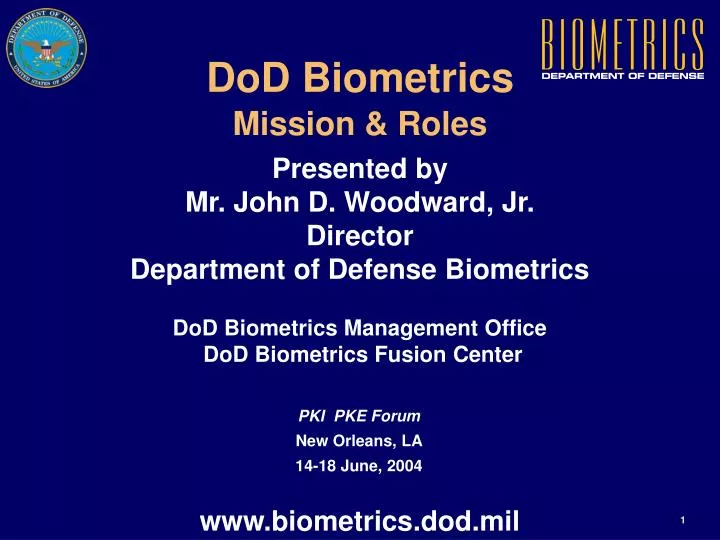 dod biometrics mission roles
