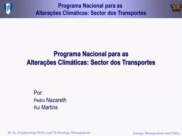 programa nacional para as altera es clim ticas sector dos transportes