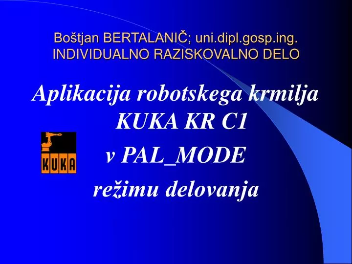 bo tjan bertalani uni dipl gosp ing individualno raziskovalno delo