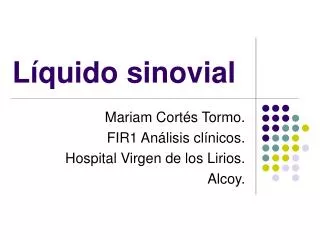 l quido sinovial