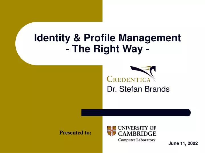 identity profile management the right way