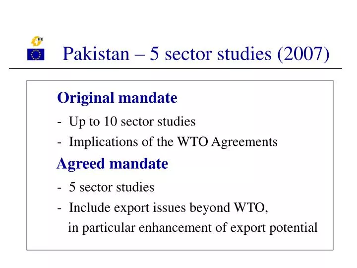 pakistan 5 sector studies 2007