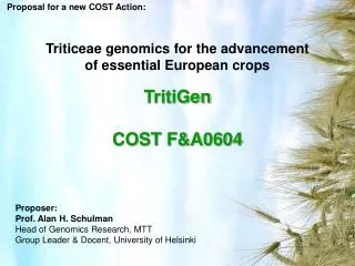 Triticeae genomics for the advancement of essential European crops
