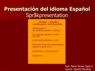 presentaci n del idioma espa ol spr kpresentation
