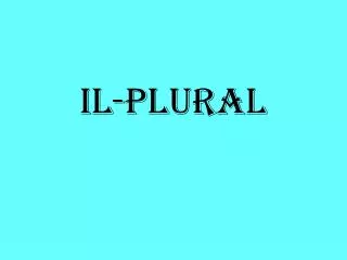 il plural