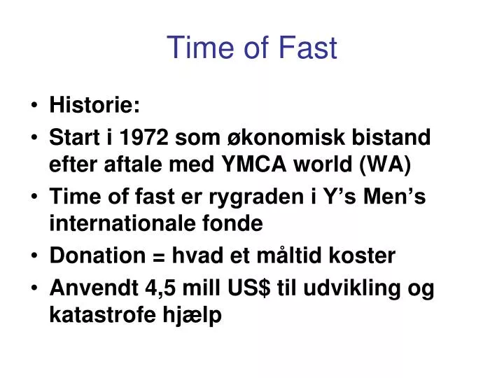 time of fast
