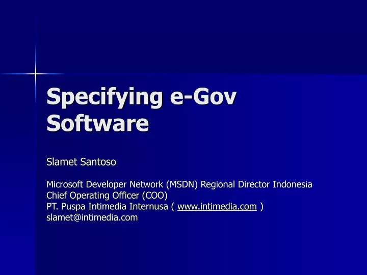 specifying e gov software