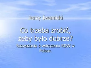jerzy iwanicki