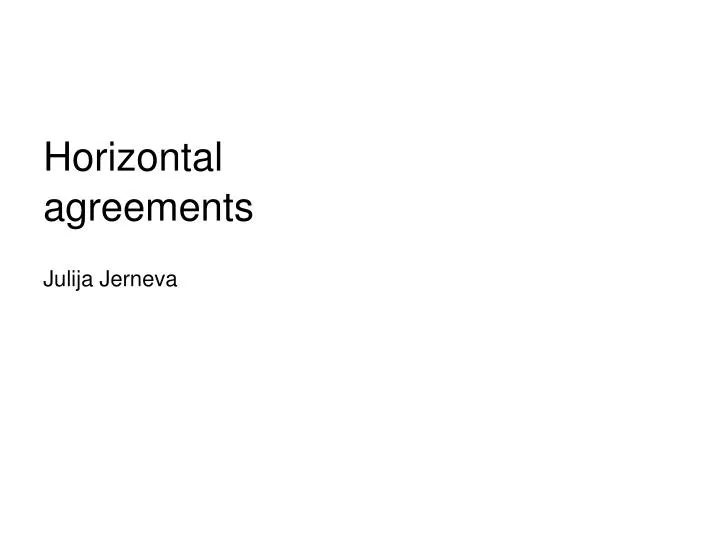 horizontal agreements