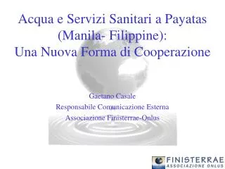 acqua e servizi sanitari a payatas manila filippine una nuova forma di cooperazione